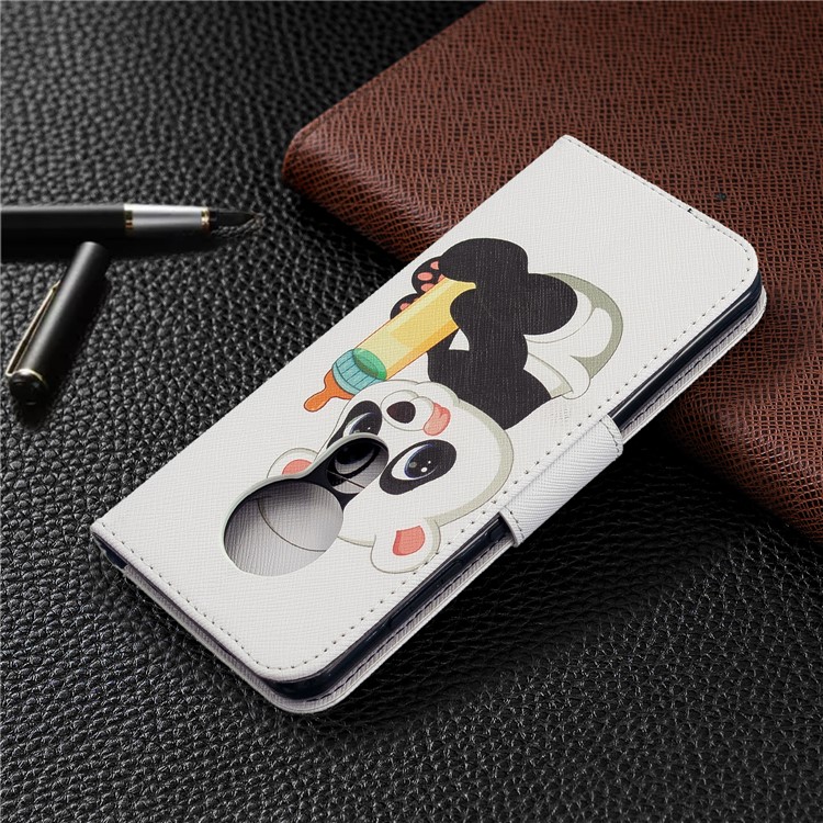 Pattern Printing Leather Wallet Stand Phone Cover for Nokia 7.2 / Nokia 6.2 - Little Panda-8