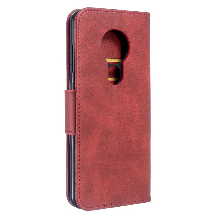 PU Leather Cell Wallet Stand Cover Shell Case for Nokia 7.2/6.2 - Red-3