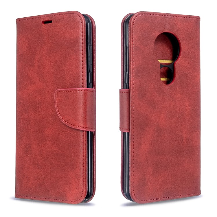 PU Leather Cell Wallet Stand Cover Shell Case for Nokia 7.2/6.2 - Red-4