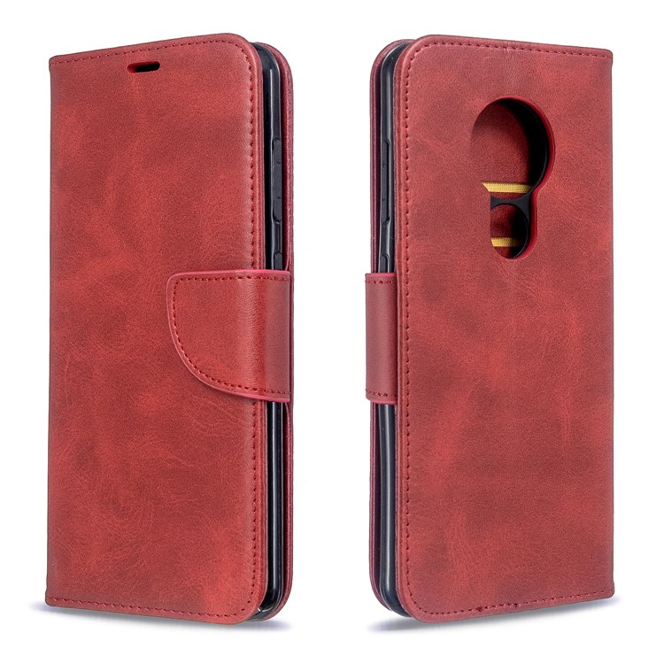 PU Leather Cell Wallet Stand Cover Shell Case for Nokia 7.2/6.2 - Red-4