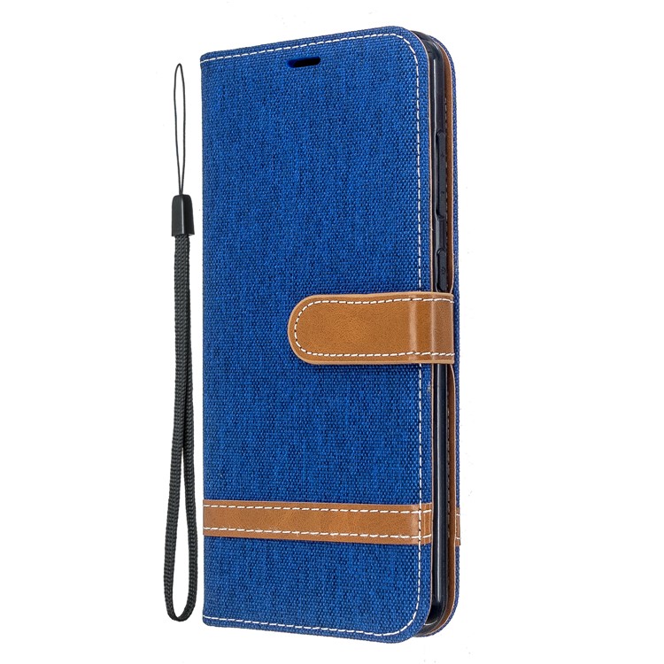 Two-color Jean Cloth PU Leather Phone Shell Case for Nokia 7.2/6.2 - Baby Blue-2