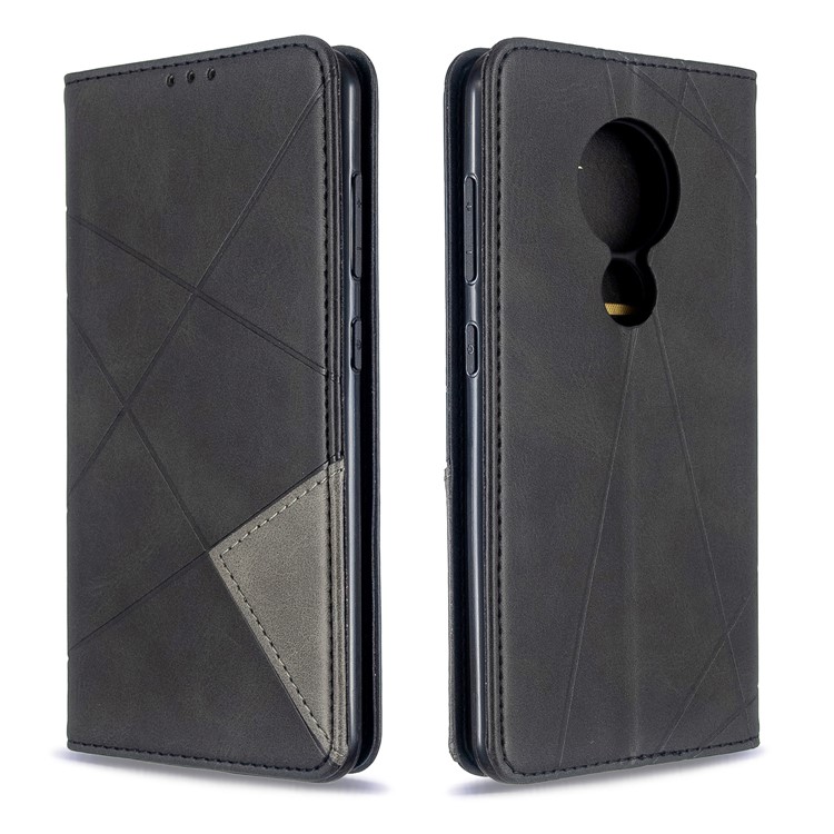 Geometric Pattern PU Leather Card Holder Case for Nokia 6.2 / 7.2 - Black-4