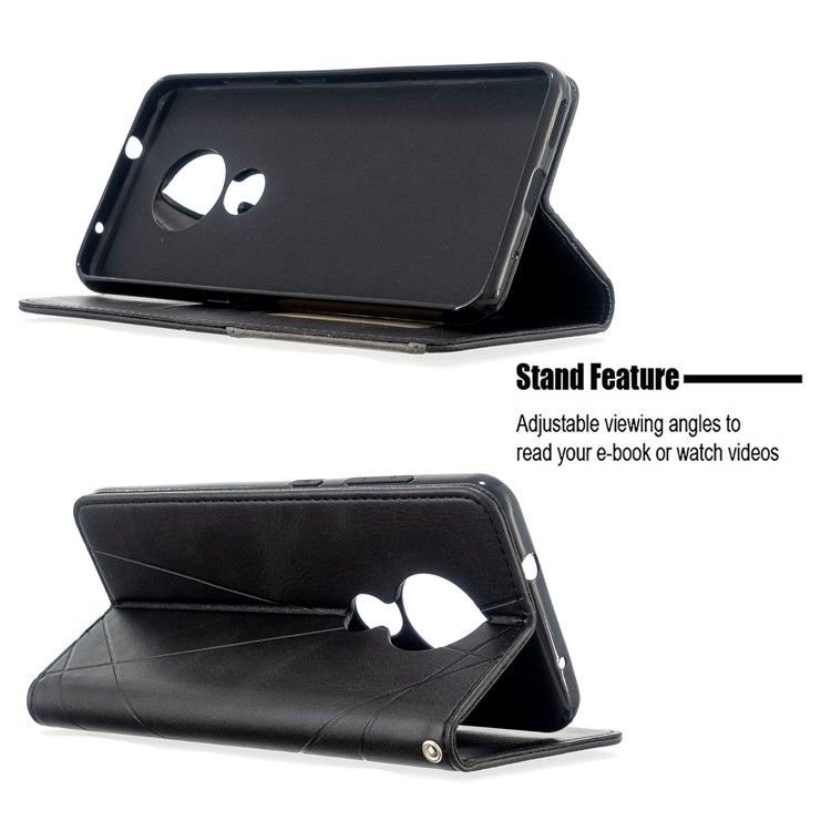Geometric Pattern PU Leather Card Holder Case for Nokia 6.2 / 7.2 - Black-5