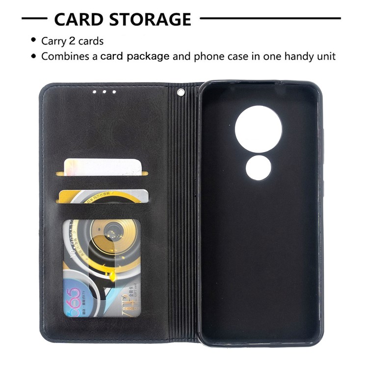 Geometric Pattern PU Leather Card Holder Case for Nokia 6.2 / 7.2 - Black-7