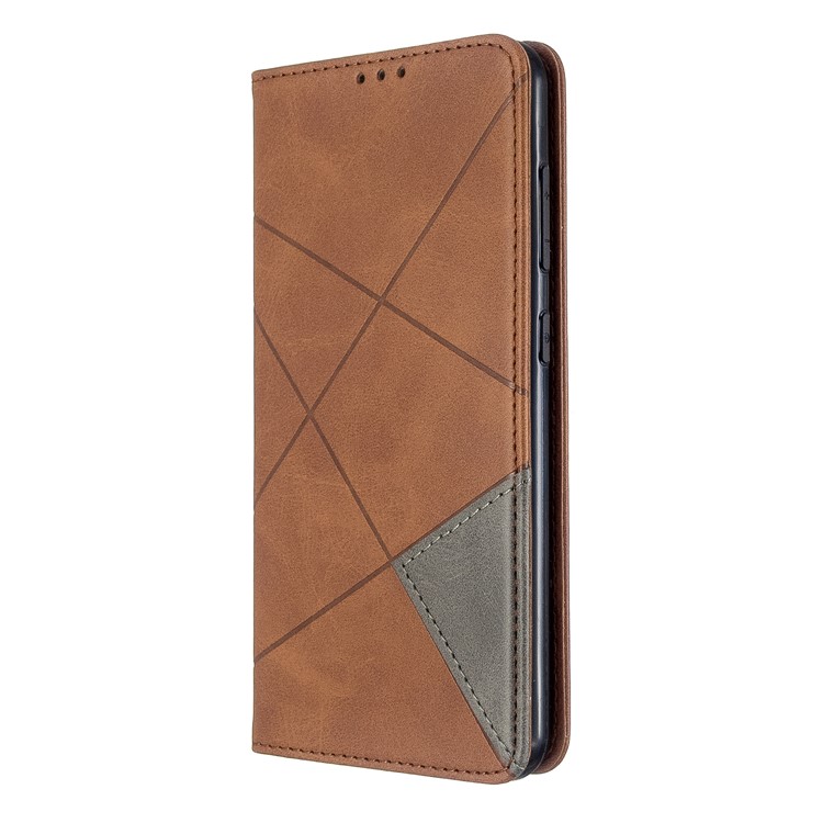 Geometric Pattern PU Leather Card Holder Case for Nokia 6.2 / 7.2 - Coffee-2