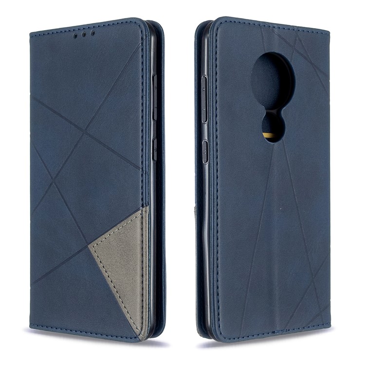 Geometric Pattern PU Leather Card Holder Case for Nokia 6.2 / 7.2 - Blue-4