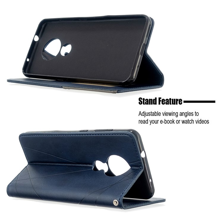 Geometric Pattern PU Leather Card Holder Case for Nokia 6.2 / 7.2 - Blue-5