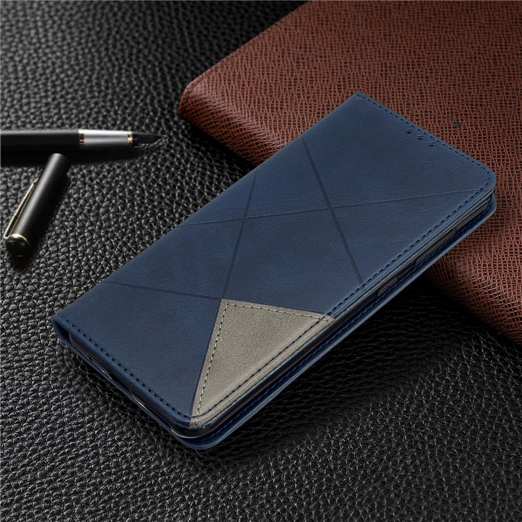 Geometric Pattern PU Leather Card Holder Case for Nokia 6.2 / 7.2 - Blue-8