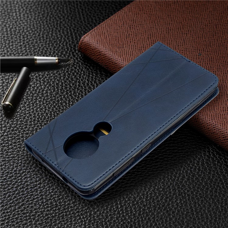 Geometric Pattern PU Leather Card Holder Case for Nokia 6.2 / 7.2 - Blue-9