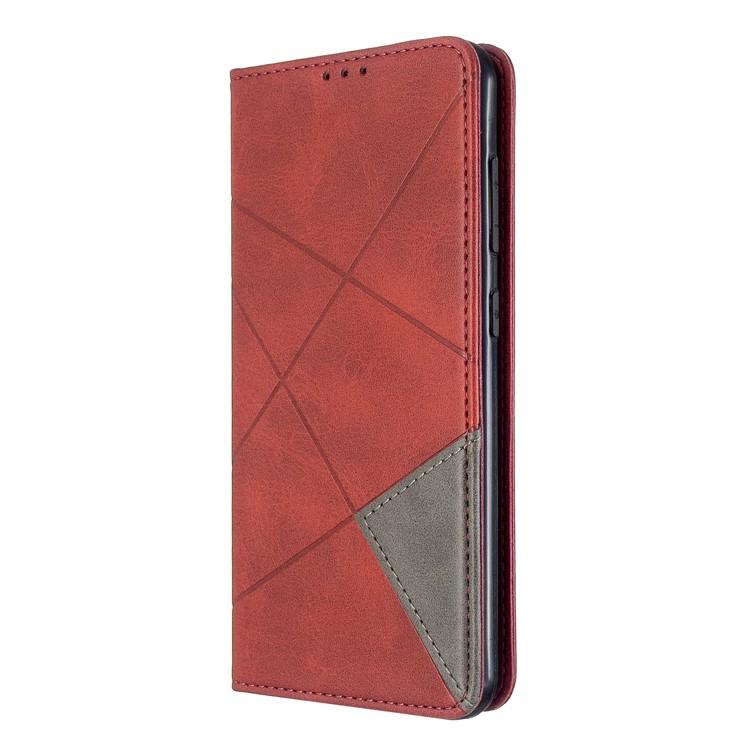 Geometric Pattern PU Leather Card Holder Case for Nokia 6.2 / 7.2 - Red-2