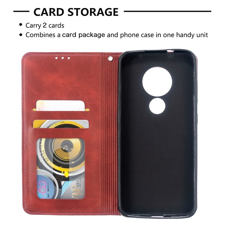 Geometric Pattern PU Leather Card Holder Case for Nokia 6.2 / 7.2 - Red-7