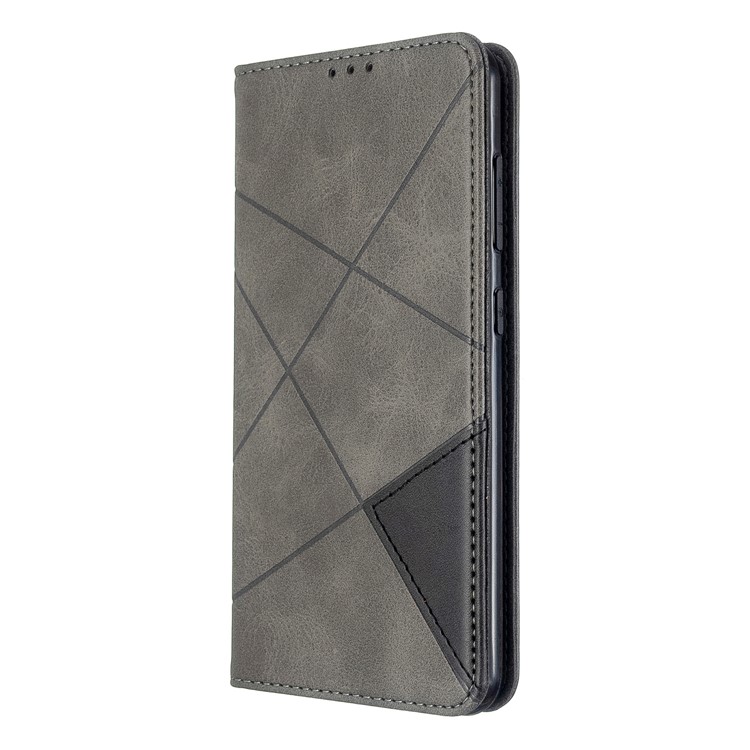 Geometric Pattern PU Leather Card Holder Case for Nokia 6.2 / 7.2 - Grey-2
