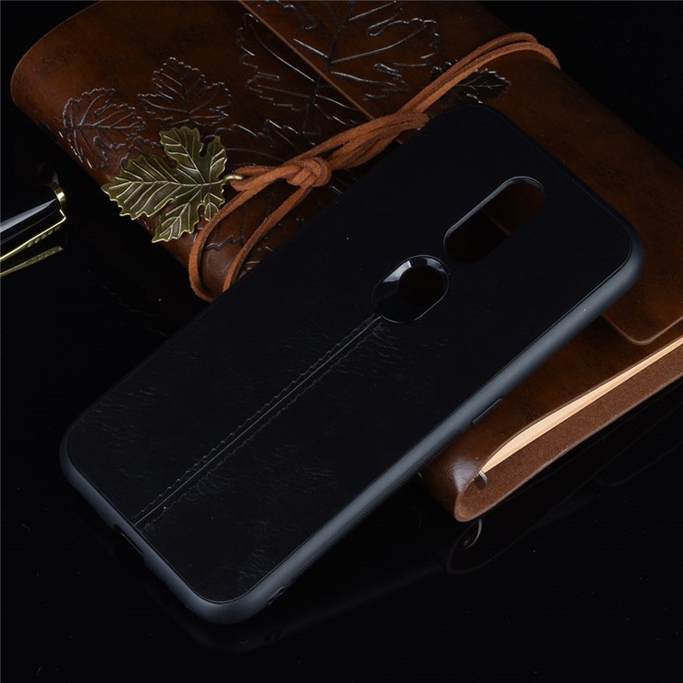 Leather Coated PC + TPU Combo Case for Nokia 4.2 (2019) - Black-7