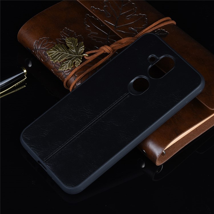 Leather Coated PC + TPU Hybrid Phone Shell Cover for Nokia 8.1 / X7 - Black-9