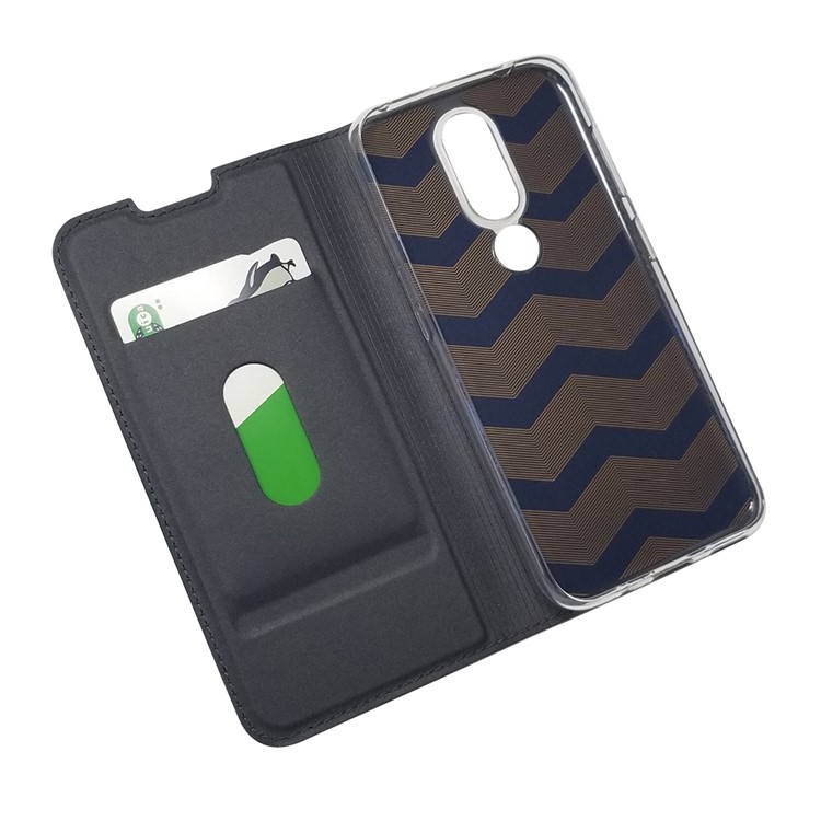 Magnetic Adsorption Leather with Card Holder Case for Nokia 4.2 (2019) - Black-5