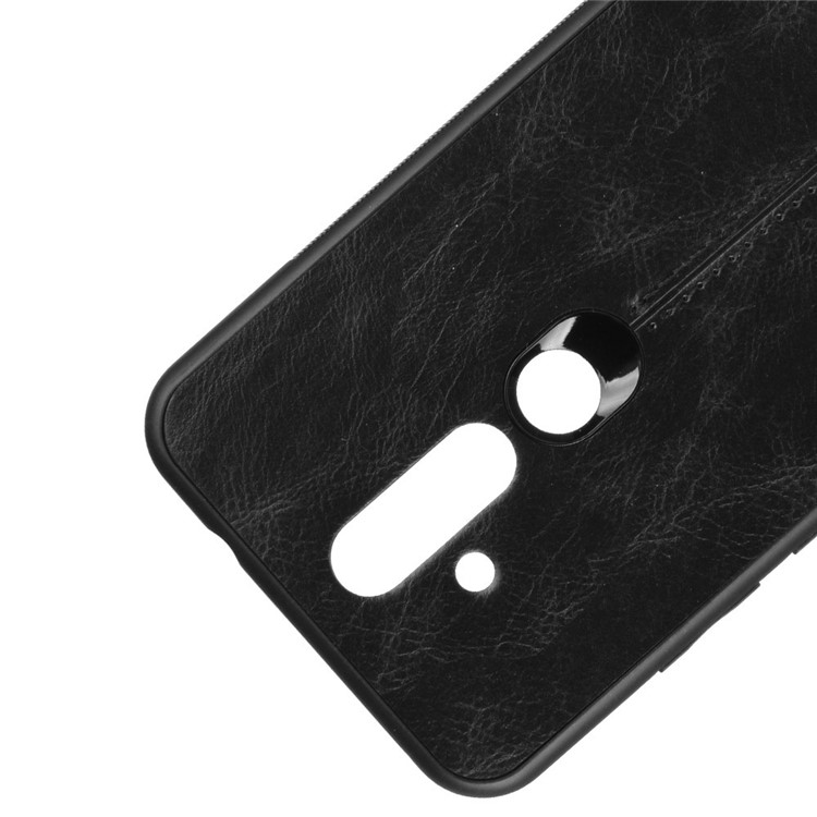 Leather Coated PC + TPU Cell Phone Cover for Nokia X71 - Black-2