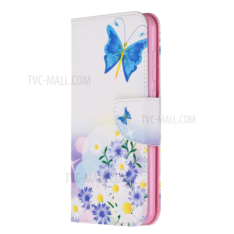 Pattern Printing Leather Wallet Phone Cover Case for Nokia 2.3 - Blue Butterflies-3