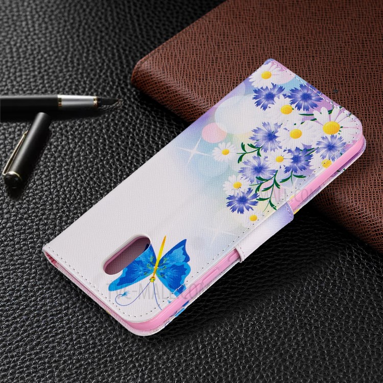 Pattern Printing Leather Wallet Phone Cover Case for Nokia 2.3 - Blue Butterflies-8