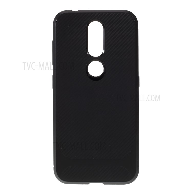 Carbon Fiber TPU Cell Phone Case for Nokia 4.2 (2019) - Black-1