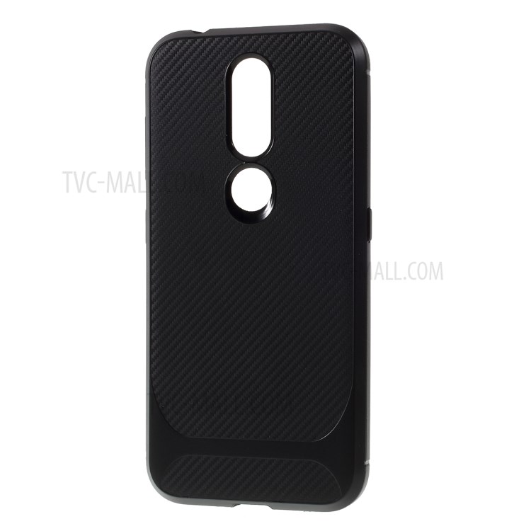 Carbon Fiber TPU Cell Phone Case for Nokia 4.2 (2019) - Black-2