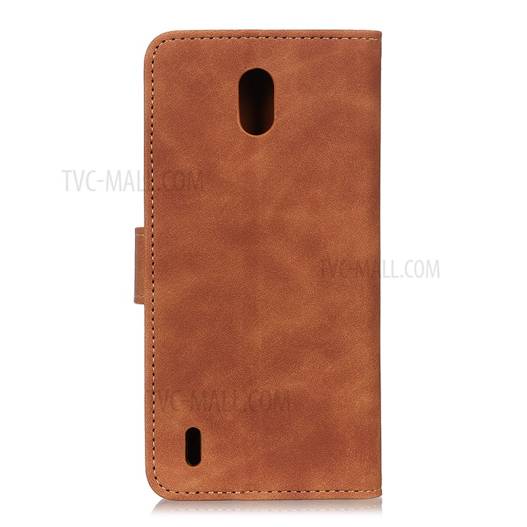 KHAZNEH Vintage Style Stand Leather Cell Shell Wallet Case for Nokia 1.3 - Brown-2