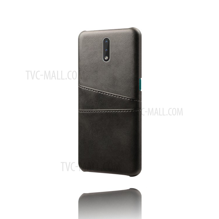 KSQ Double Card Slots PU Leather Coated Plastic Hard Shell for Nokia 2.3 - Black-5