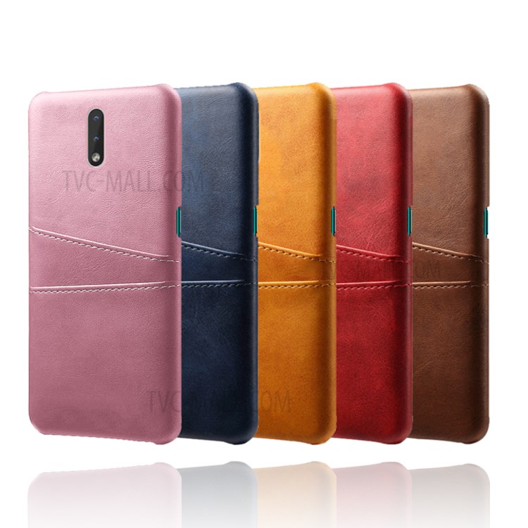 KSQ Double Card Slots PU Leather Coated Plastic Hard Shell for Nokia 2.3 - Black-6