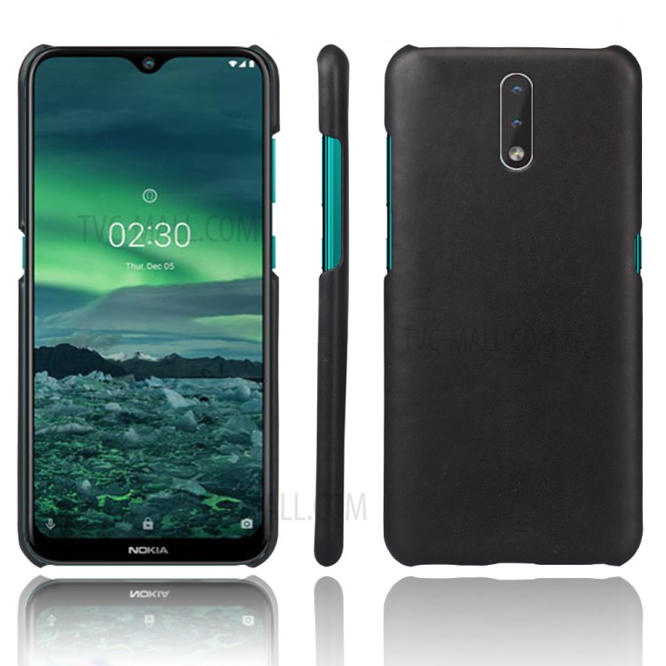 KSQ Crazy Horse PU Leather Coated Hard PC Case Phone Shell for Nokia 2.3 - Black-1