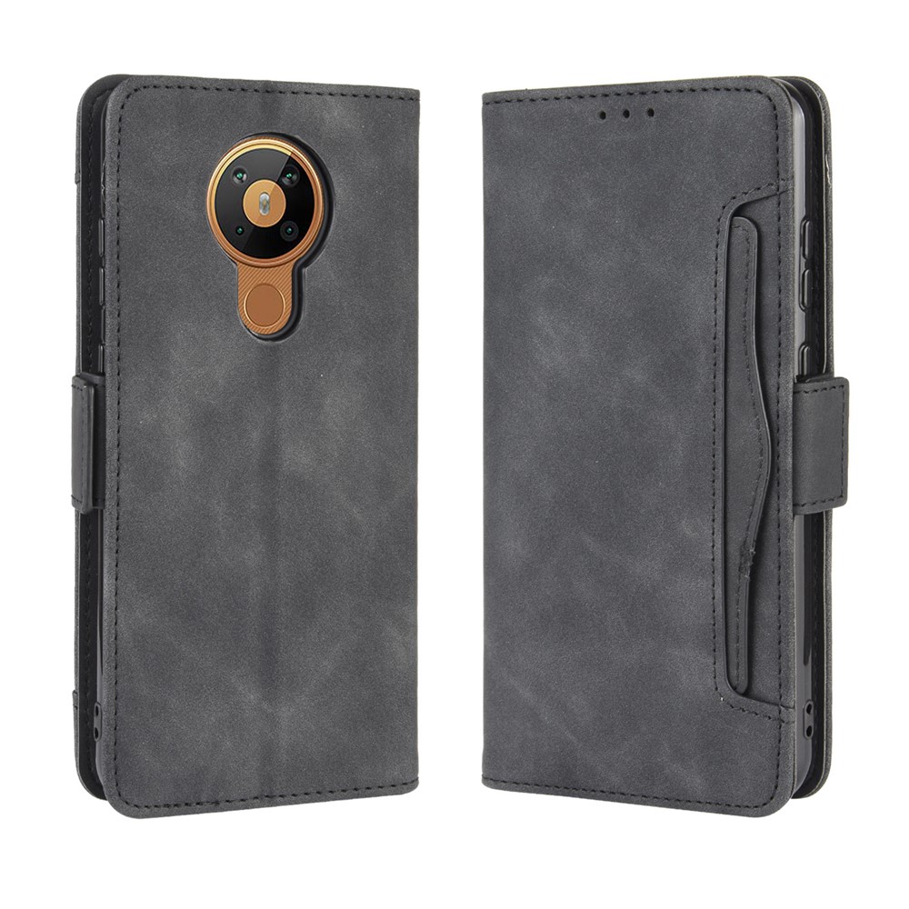 Multiple Card Slots Magnetic PU Leather Shell for Nokia 5.3 - Black-2