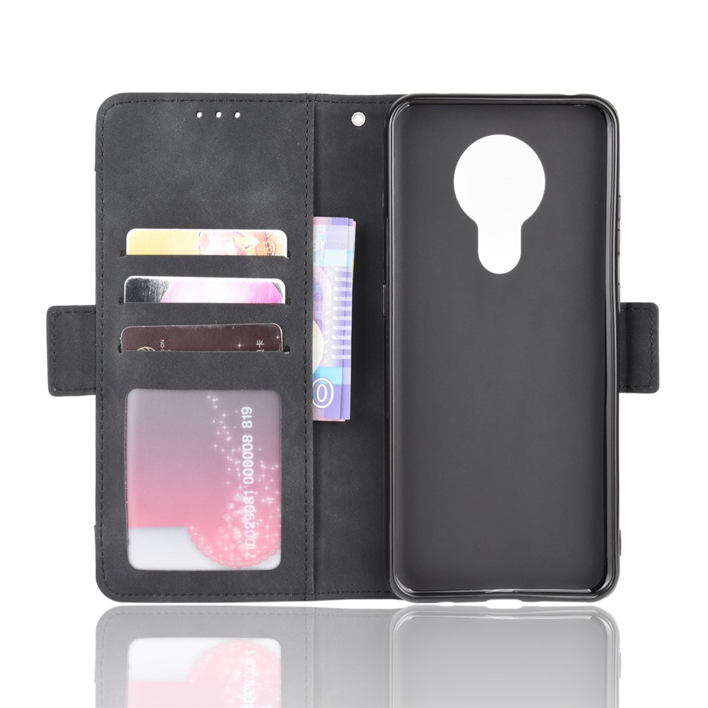 Multiple Card Slots Magnetic PU Leather Shell for Nokia 5.3 - Black-4