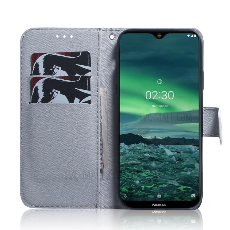 Pattern Printing Wallet Leather Case Stand Phone Covering for Nokia 2.3 - Wolf-8