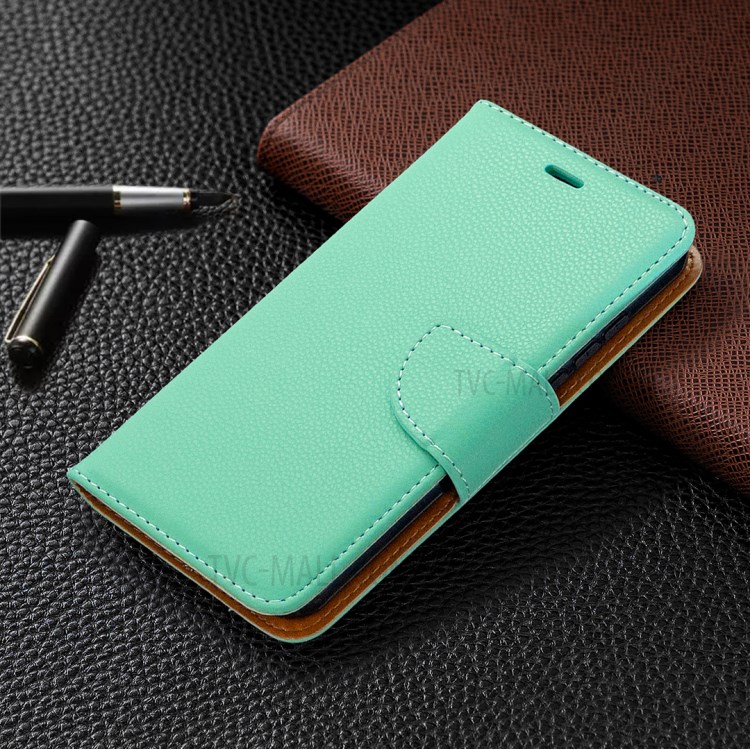 Litchi Skin with Wallet Leather Stand Case for Nokia 1.3 - Cyan-4