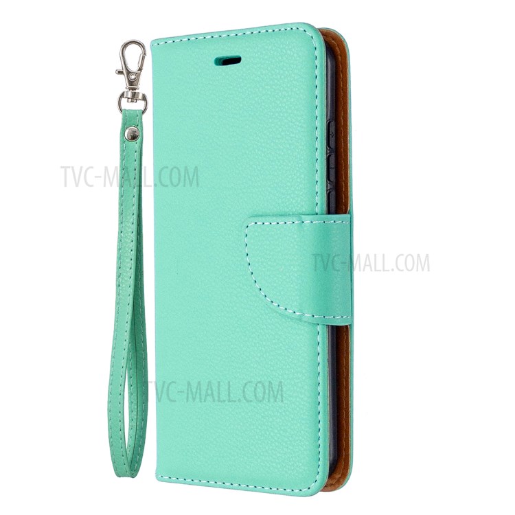 Litchi Skin with Wallet Leather Stand Case for Nokia 1.3 - Cyan-7