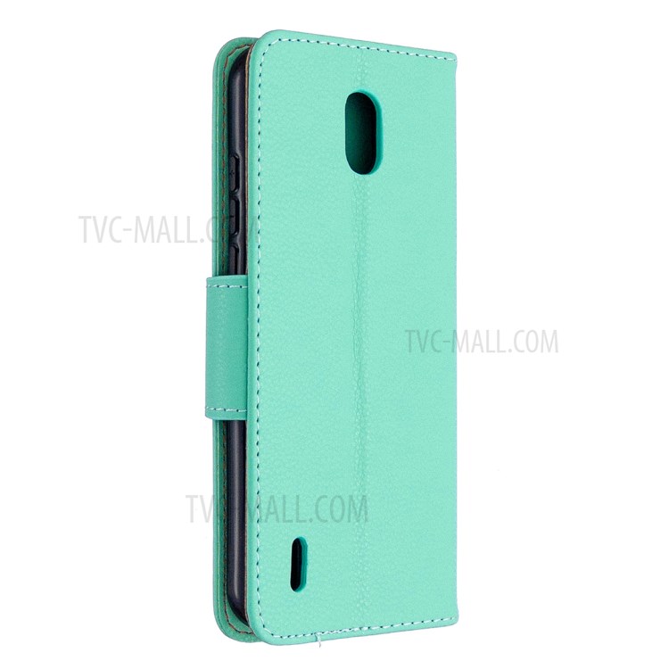 Litchi Skin with Wallet Leather Stand Case for Nokia 1.3 - Cyan-8
