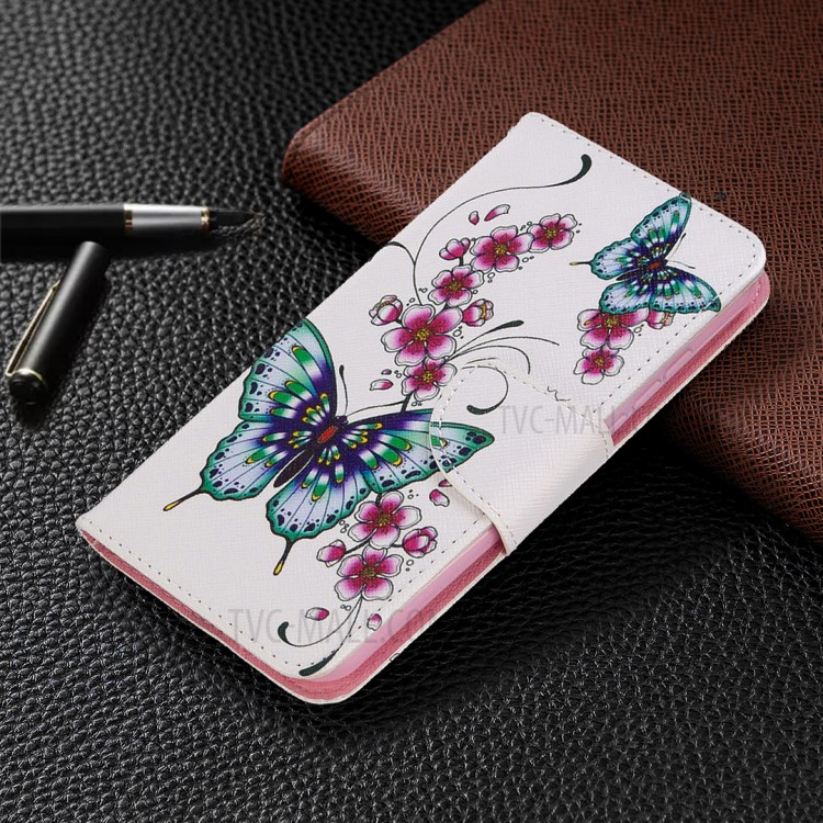 Impressão Padrão De Capa De Couro Estande Carteira Para Nokia 1.3 - Borboleta E Flor-4