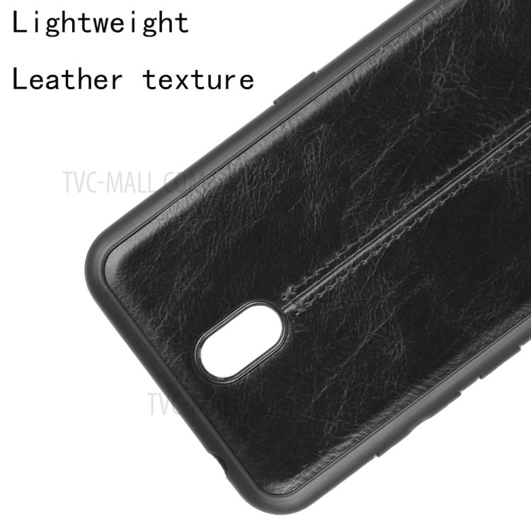 Leather Coated PC + TPU Cell Phone Shell for Nokia C1 - Black-2