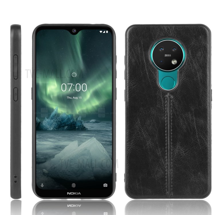 PU Leather Coated PC + TPU Mobile Cover for Nokia 7.2 - Black-1