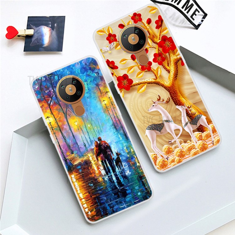 Pattern Printing Soft TPU Phone Cover for Nokia 5.3 - Running People-3