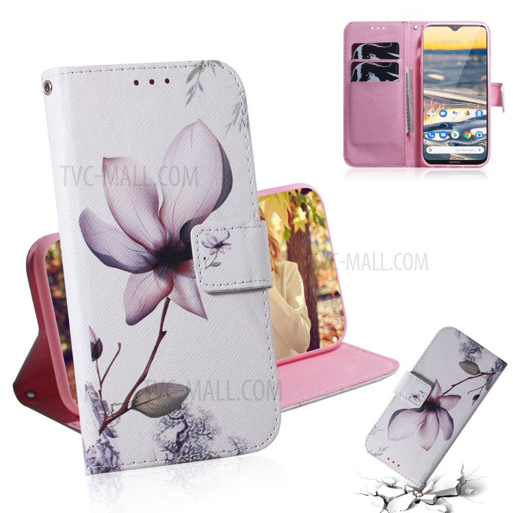 Pattern Printing PU Leather Wallet Case for Nokia 5.3 - Flower-1