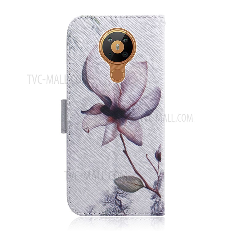 A Impressão De Padrões Caso PU Couro Carteira Para 5,3 Nokia - Flor-3