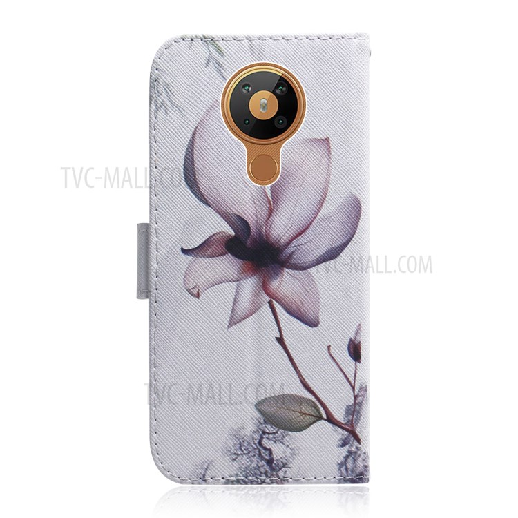 Pattern Printing PU Leather Wallet Case for Nokia 5.3 - Flower-3