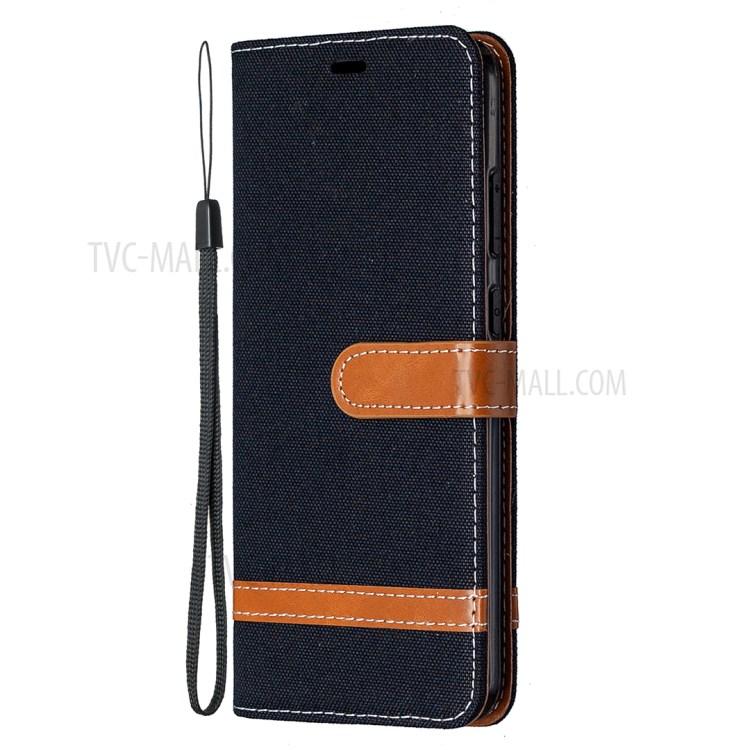 Jeans Couleur Assortie Coquille Cuir Tissu Pour Nokia 5.3 - Noir-2