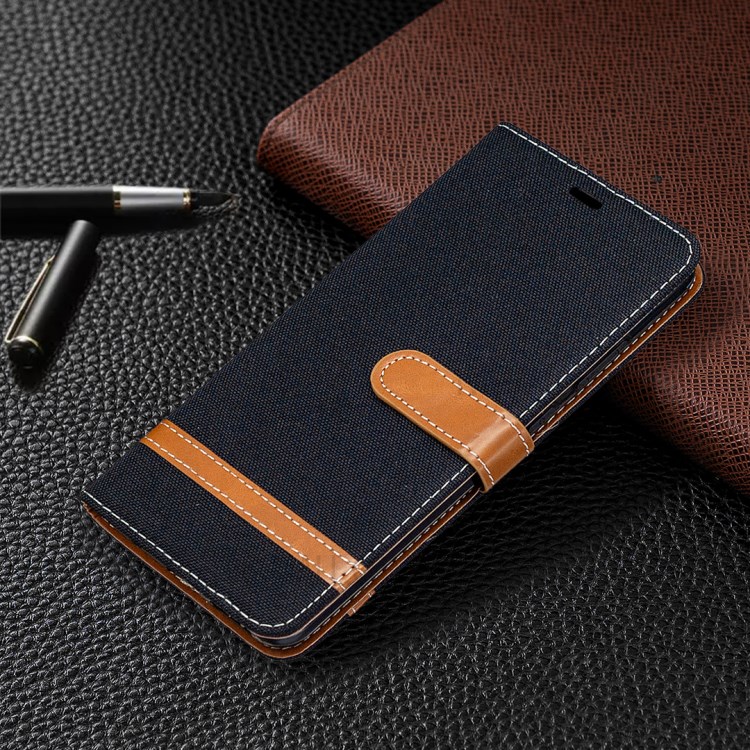 Jeans Couleur Assortie Coquille Cuir Tissu Pour Nokia 5.3 - Noir-7