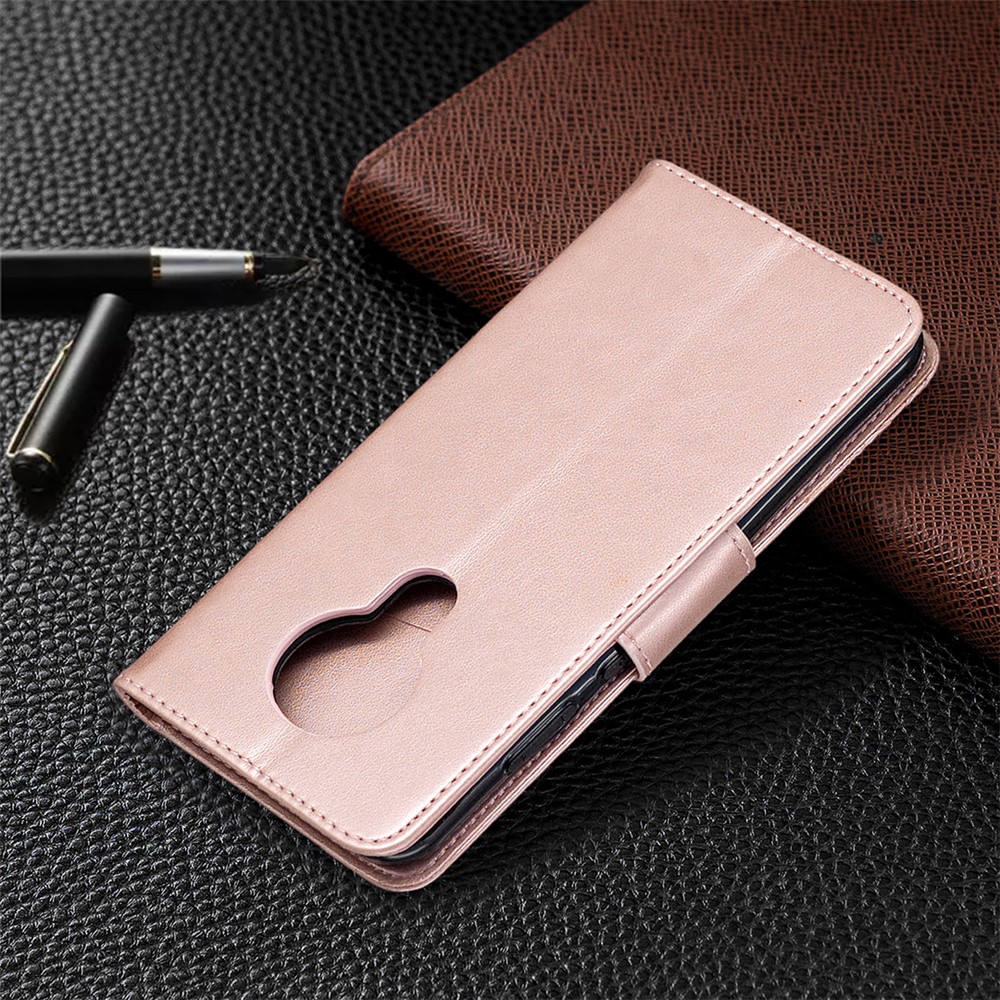 Imprint Butterflies Wallet Stand Flip Leather Shell for Nokia 5.3 - Rose Gold-8