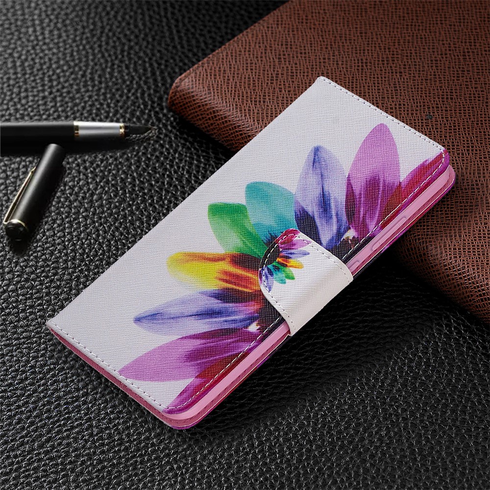 A Impressão De Padrões Caso PU Couro Carteira Para 5,3 Nokia - Pétalas Coloridas-7