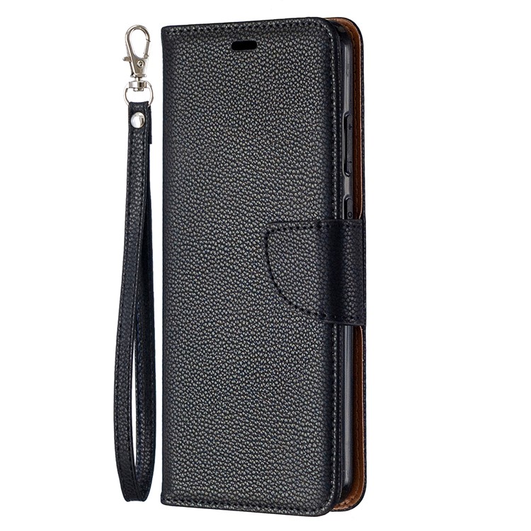 Capacidad Elegante de Cuero de la Billetera de Piel de Litchi Para Nokia 5.3 - Negro