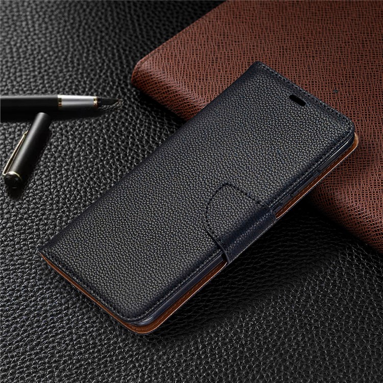 Litchi Skin Wallet en Cuir Élégant Shell Pour Nokia 5.3 - le Noir