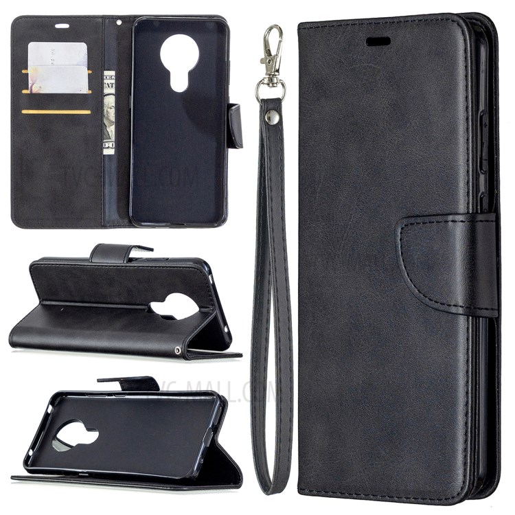Couro PU Com Carteira Elegante Tampa Da Caixa De Suporte Para Nokia 5.3 - Preto-1