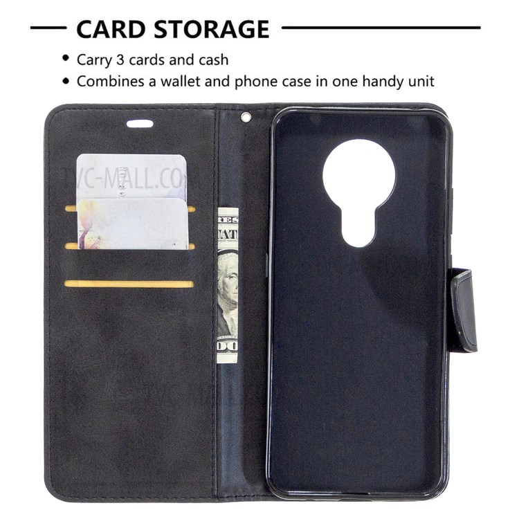 Couro PU Com Carteira Elegante Tampa Da Caixa De Suporte Para Nokia 5.3 - Preto-6