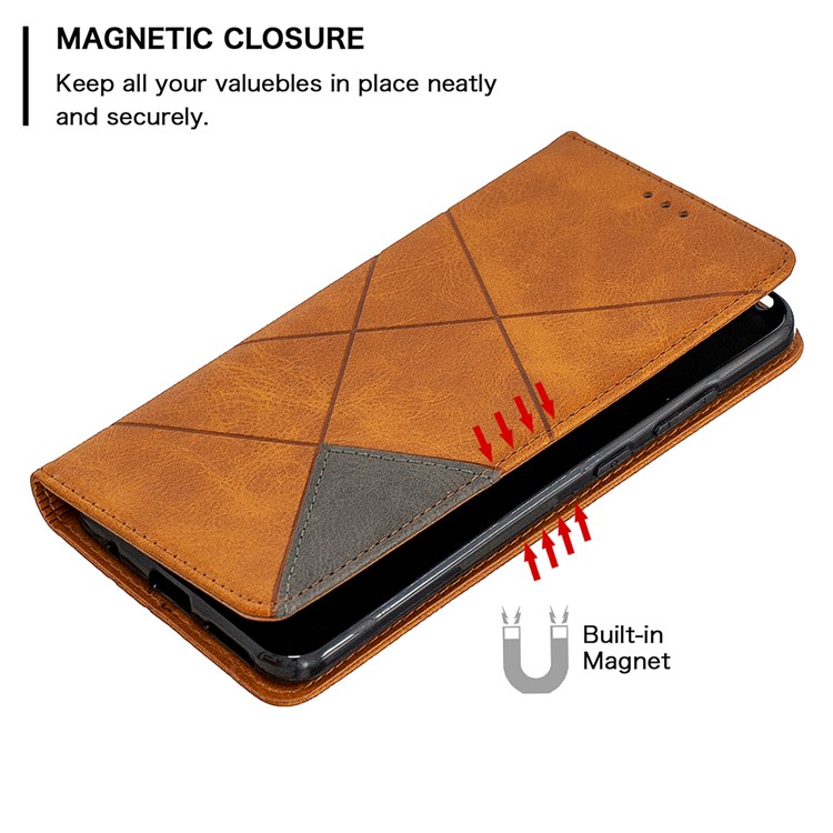 Geometric Pattern Auto-absorbed Leather Stand Cover with Card Slots for Nokia 5.3 - Brown-3
